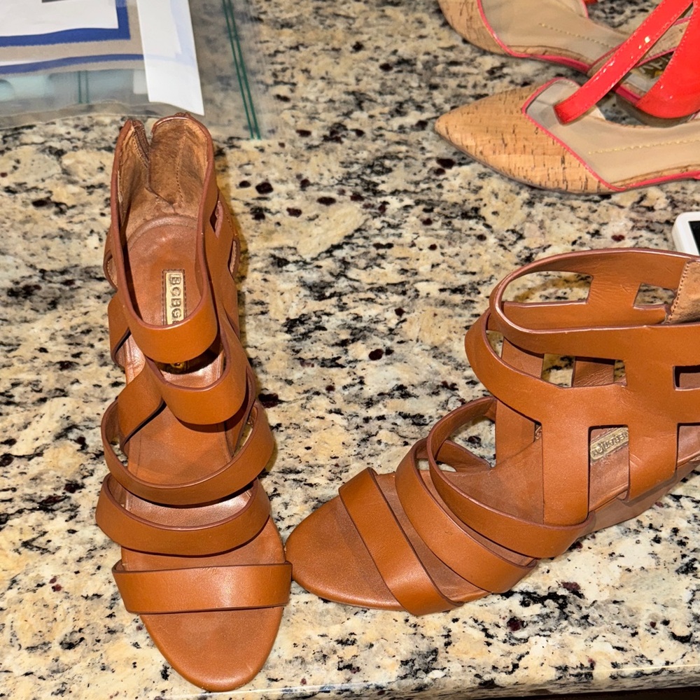BCBGeneration Tan Strappy Sandals